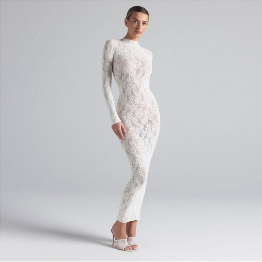 Skims knit lace maxi dress